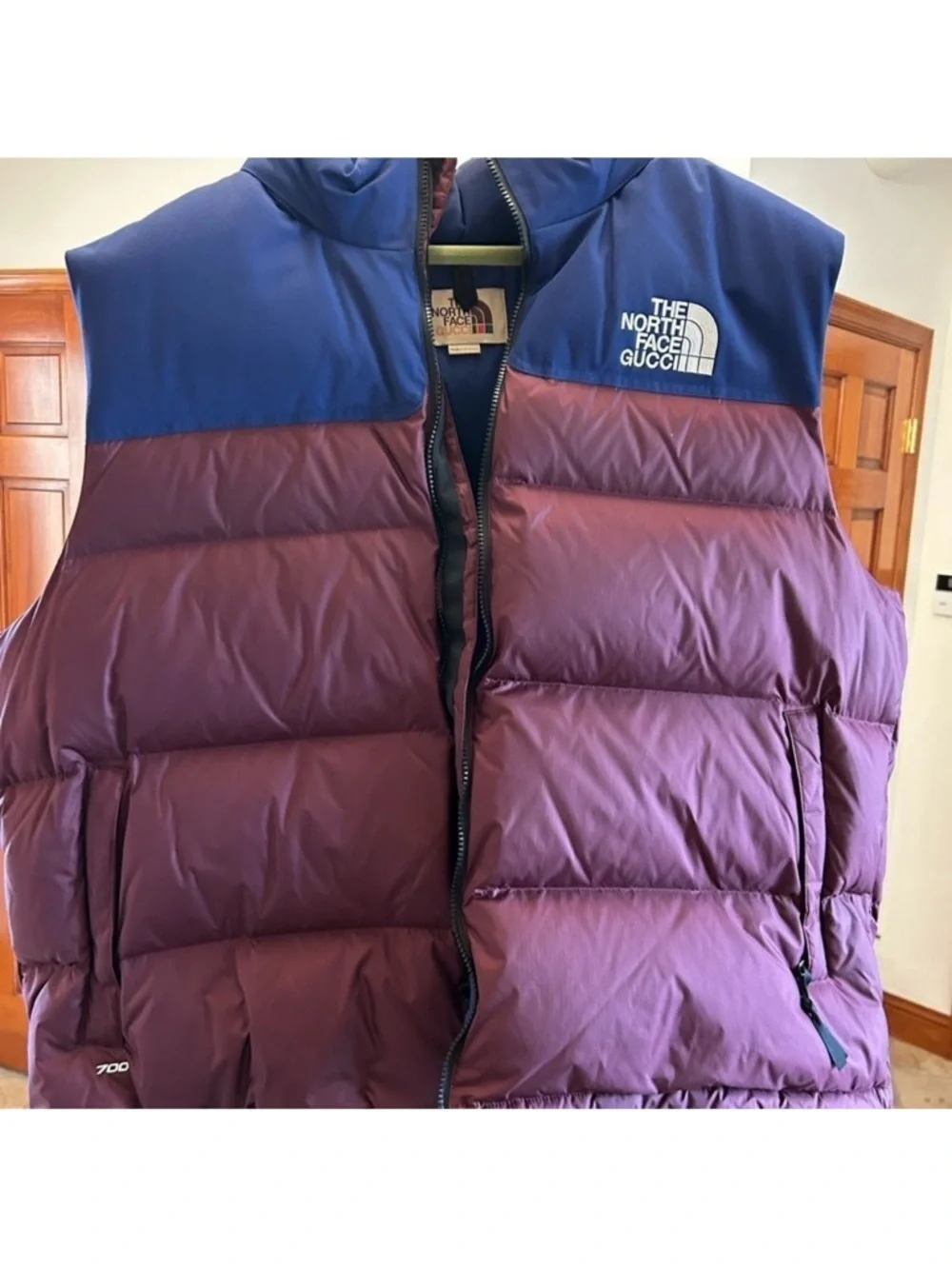 Men’s Gucci, X Northface puffer vest size XXXL with dust bag NWT